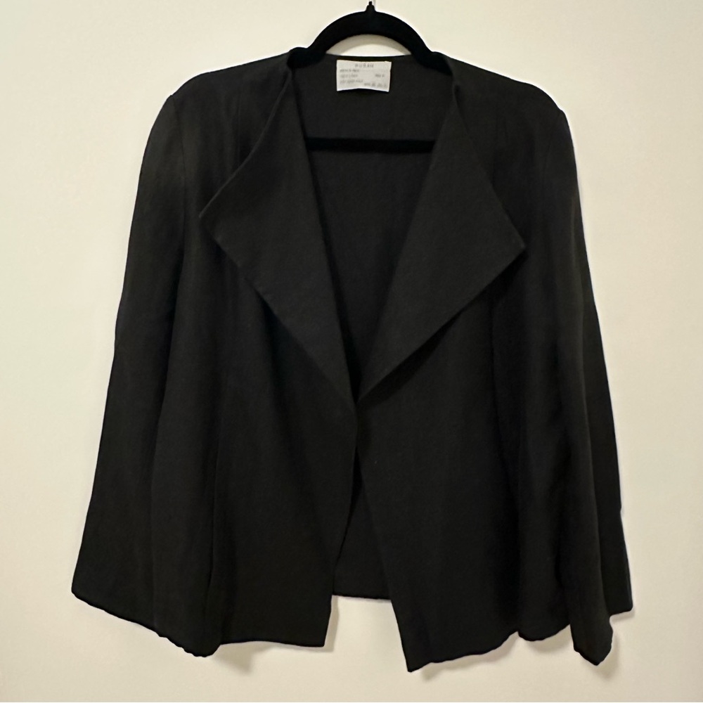 Dusan black 100% linen open front oversized blazer/jacket size medium